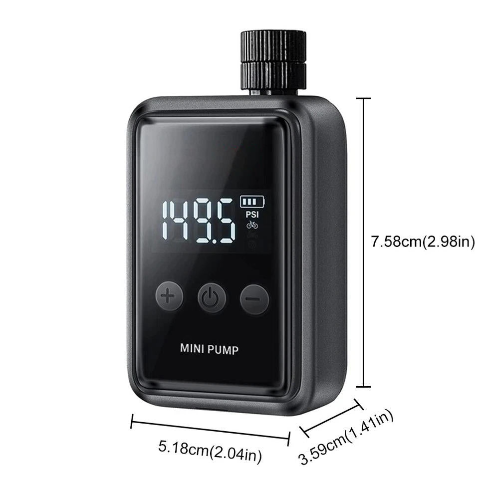 Electric Mini Bike Pump with Digital Display &amp; Auto Shutoff
