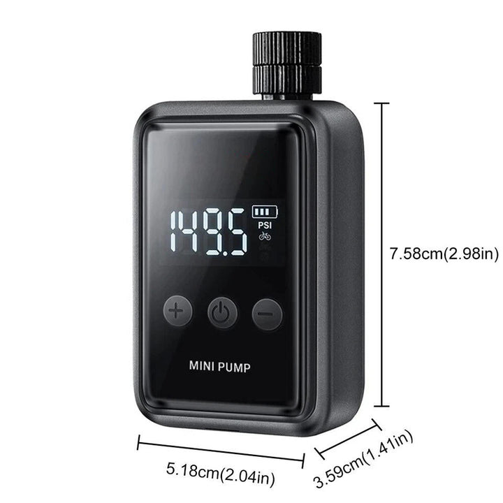 Electric Mini Bike Pump with Digital Display &amp; Auto Shutoff
