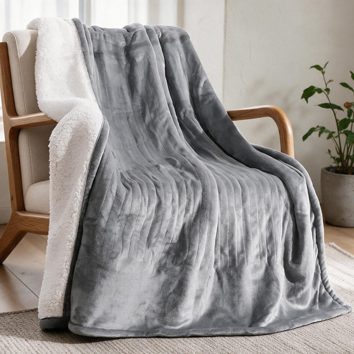 Hendrano™ Sherpa Heated Blanket with 6 Heat Levels &amp; Auto-Off Timer