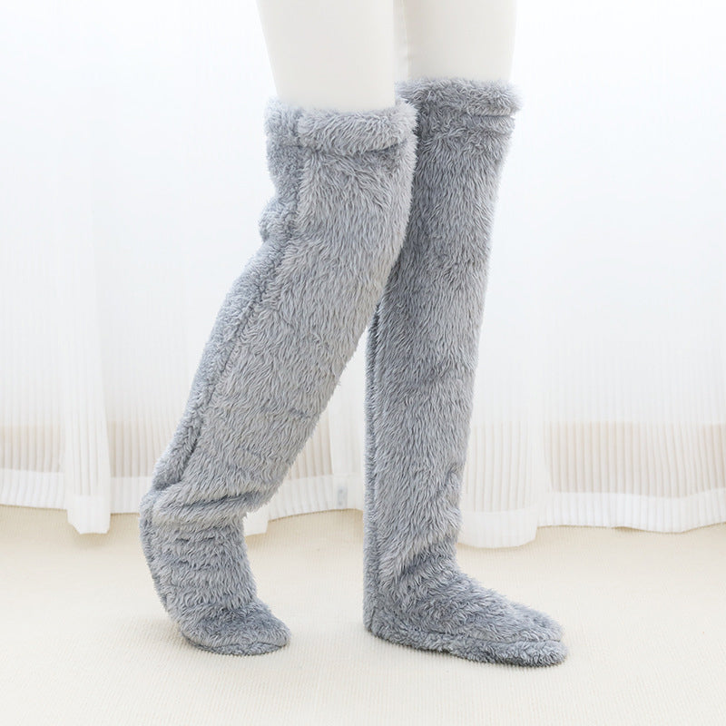 Long Fuzzy Leg Warmer Socks, Open-Toe or Footless