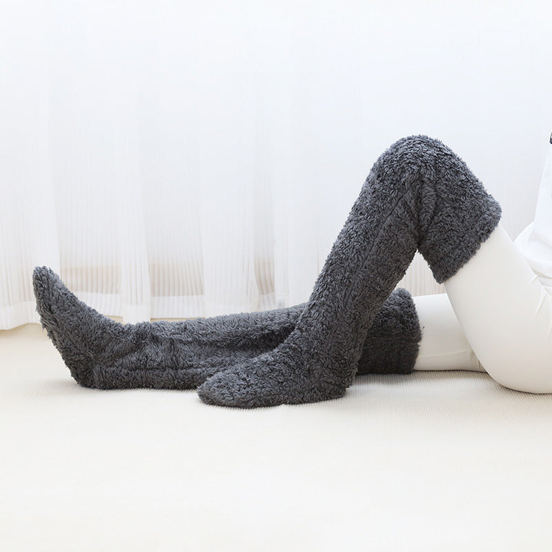 Long Fuzzy Leg Warmer Socks, Open-Toe or Footless