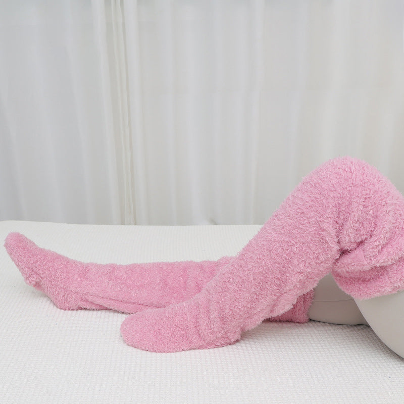 Long Fuzzy Leg Warmer Socks, Open-Toe or Footless