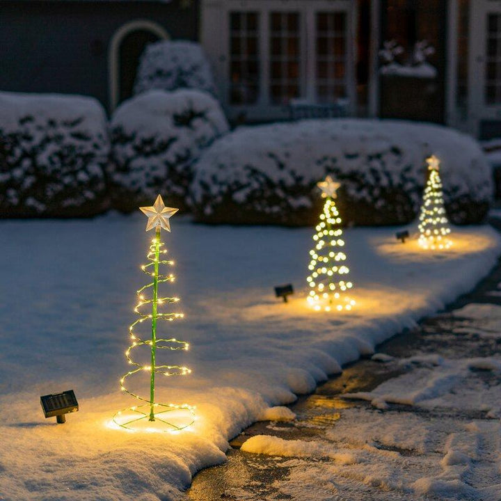 Hendrano™ Solar Metal Christmas Tree with LED Lights and Glowing Star