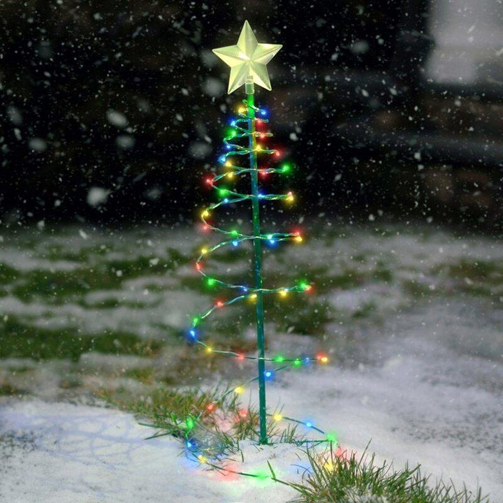 Hendrano™ Solar Metal Christmas Tree with LED Lights and Glowing Star