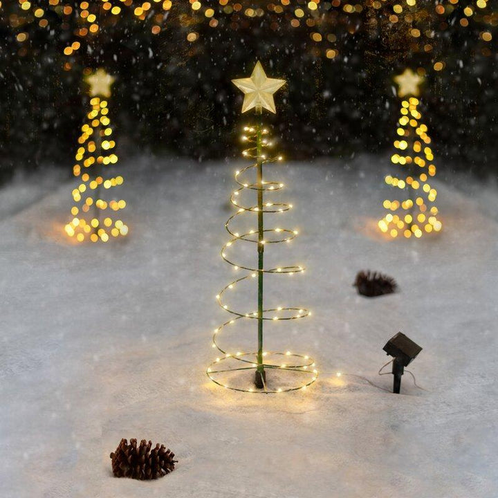 Hendrano™ Solar Metal Christmas Tree with LED Lights and Glowing Star