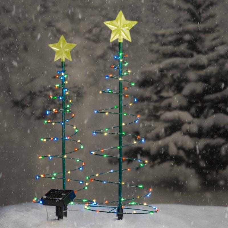Hendrano™ Solar Metal Christmas Tree with LED Lights and Glowing Star