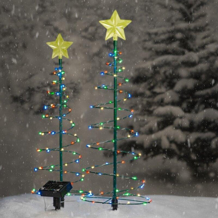 Hendrano™ Solar Metal Christmas Tree with LED Lights and Glowing Star