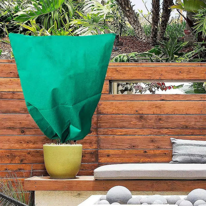 Frost Protection Plant Cover with Drawstring Closure