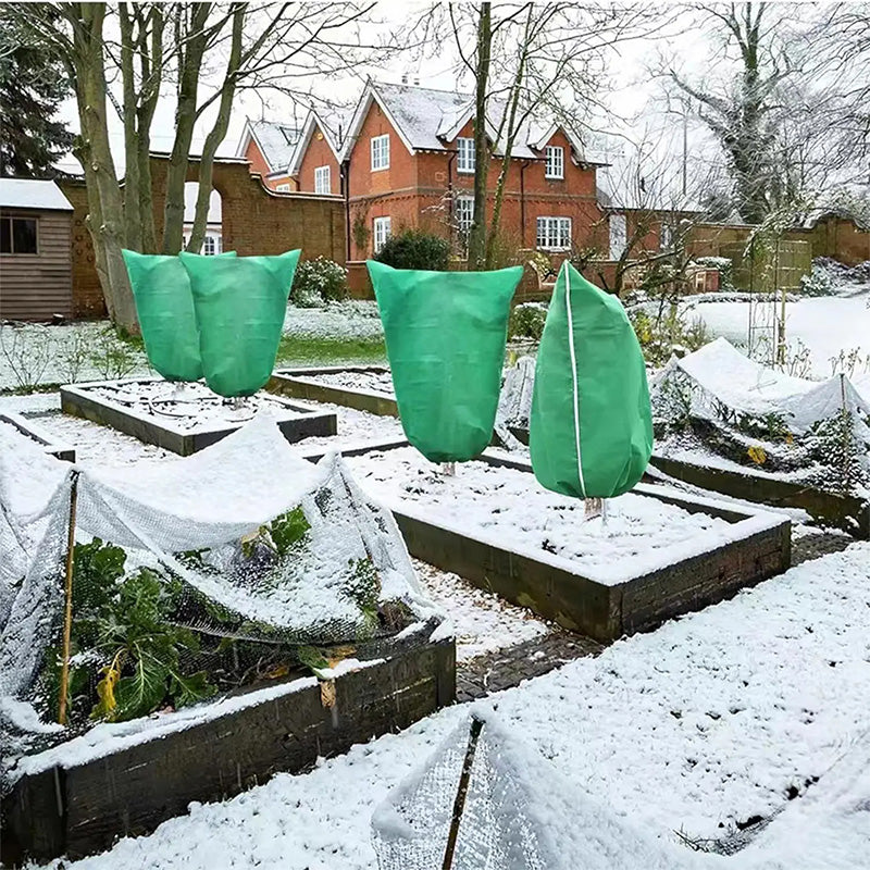 Frost Protection Plant Cover with Drawstring Closure