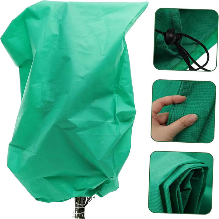 Frost Protection Plant Cover with Drawstring Closure