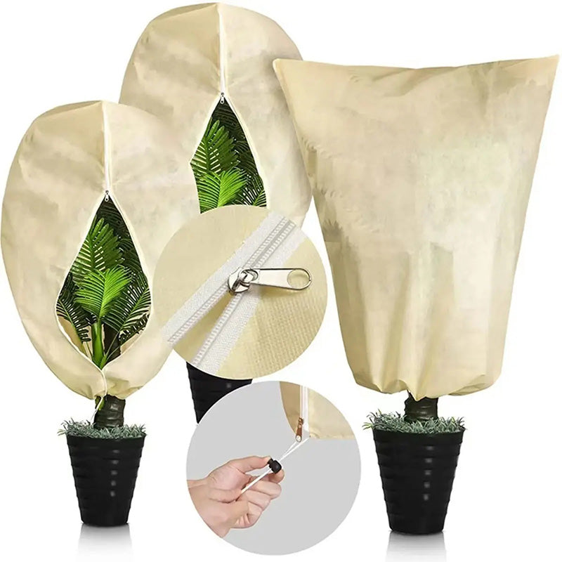 Frost Protection Plant Cover with Drawstring Closure