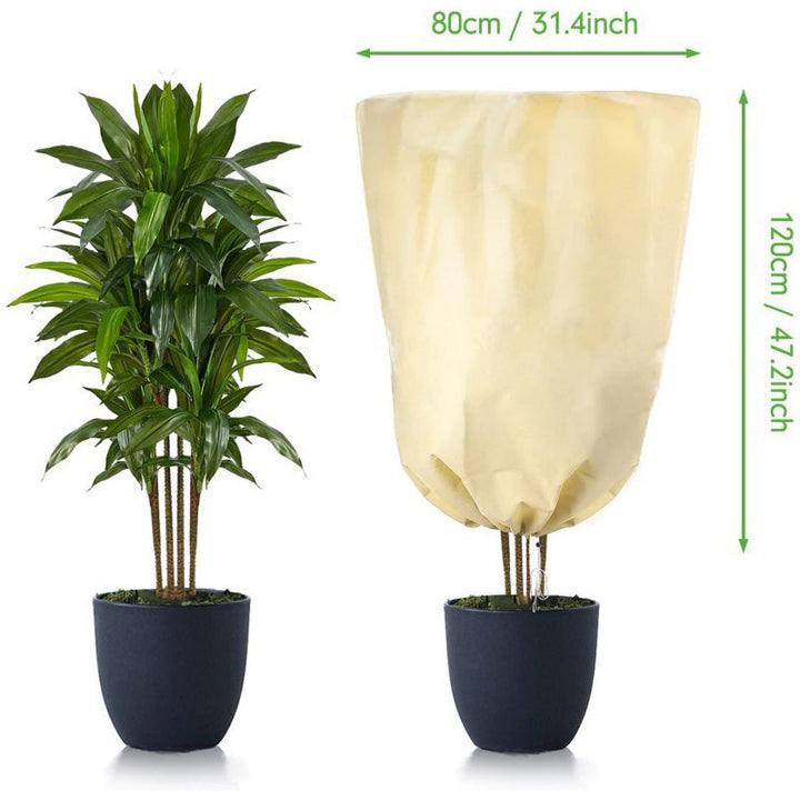 Frost Protection Plant Cover with Drawstring Closure