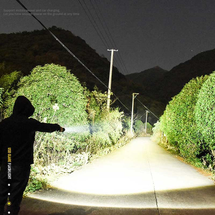 Hendrano™ Rechargeable LED Flashlight with Zoom, Waterproof Aluminum Body