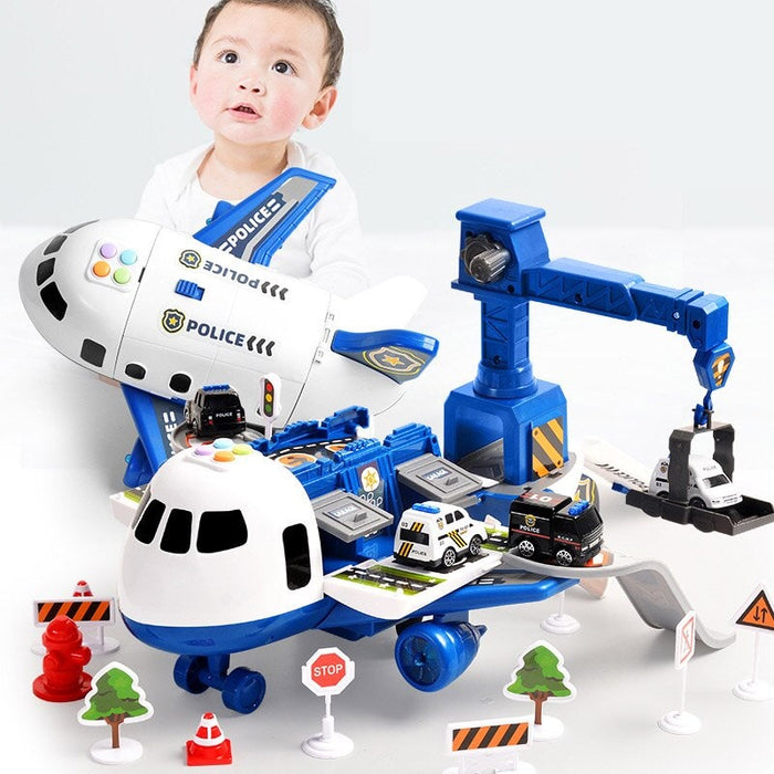 Hendrano™ Toy Cargo Airplane Playset with Lights, Sounds and Die-Cast Cars