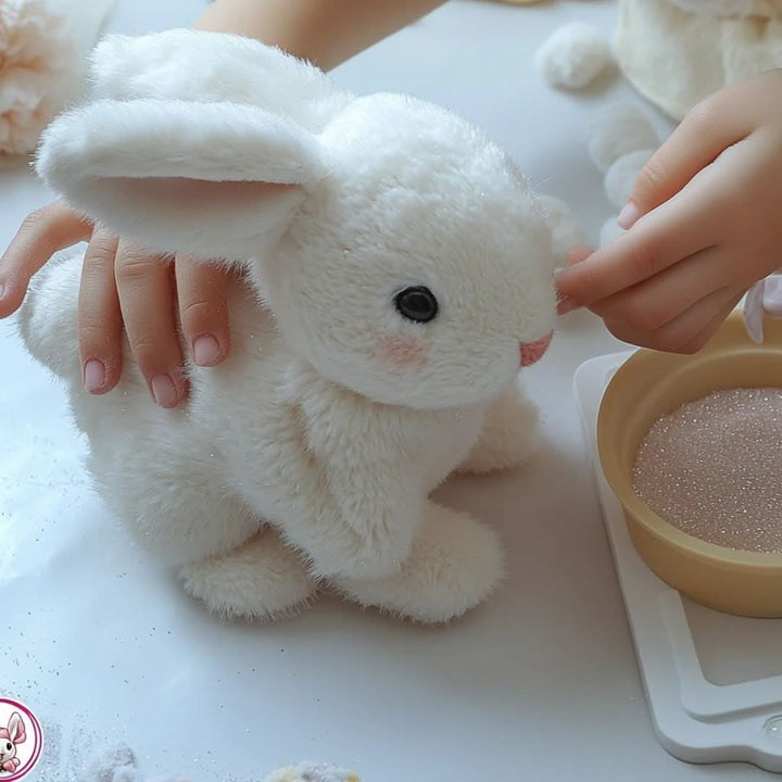 Interactive Plush Bunny Toy That Hops, Wiggles and Squeaks