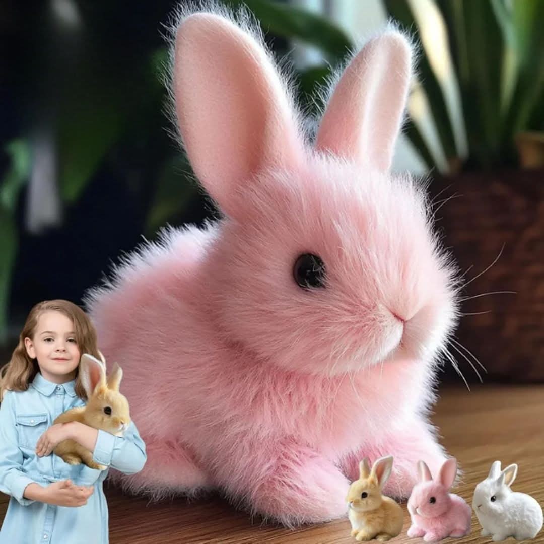 Interactive Plush Bunny Toy That Hops, Wiggles and Squeaks
