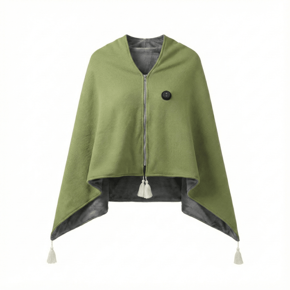 Heated Cotton Shawl Wrap with 8 Heat Zones and USB Power – Hendrano™