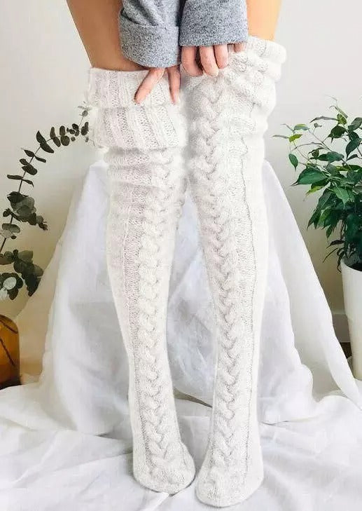 Extra-Long Over-the-Knee Knit Socks for Boots and Skirts