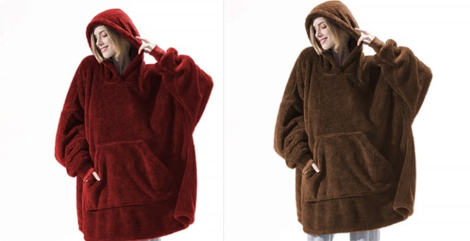 Hendrano™ Oversized Blanket Hoodie in Thick Double-Sided Fleece