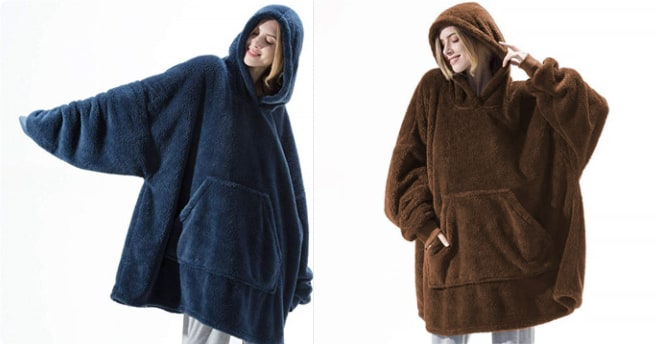 Hendrano™ Oversized Blanket Hoodie in Thick Double-Sided Fleece