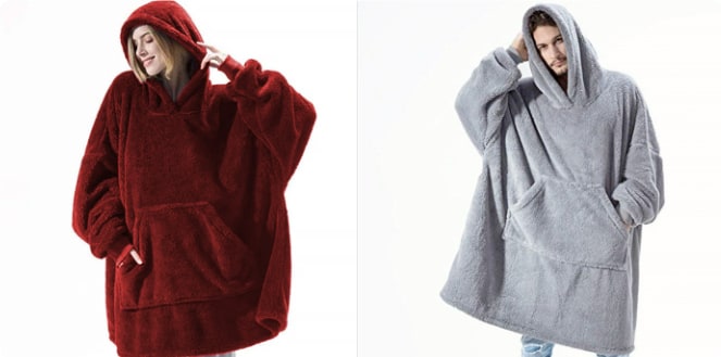 Hendrano™ Oversized Blanket Hoodie in Thick Double-Sided Fleece
