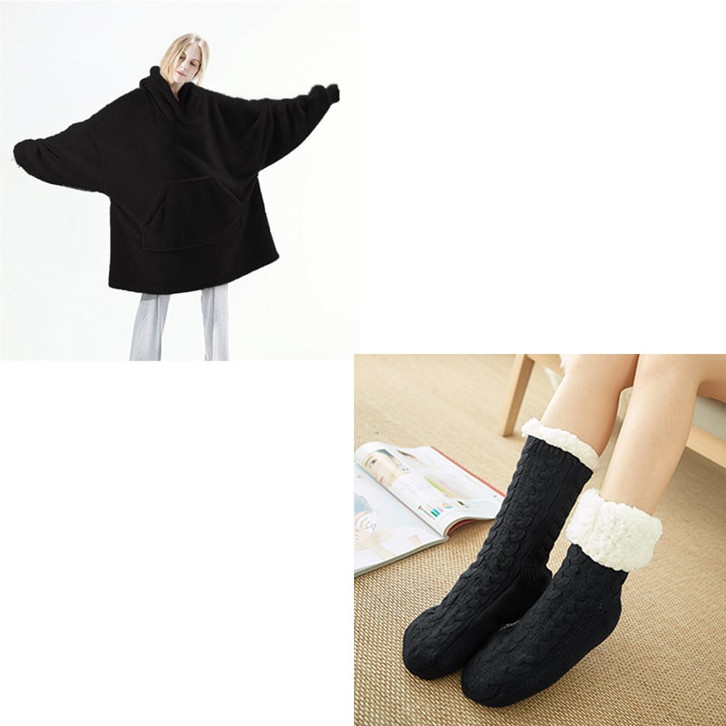 Hendrano™ Oversized Blanket Hoodie in Thick Double-Sided Fleece