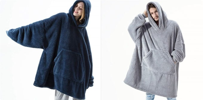 Hendrano™ Oversized Blanket Hoodie in Thick Double-Sided Fleece