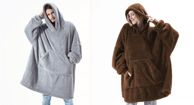 Hendrano™ Oversized Blanket Hoodie in Thick Double-Sided Fleece