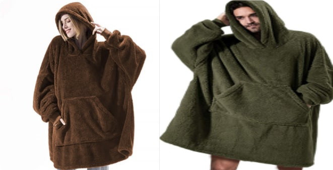 Hendrano™ Oversized Blanket Hoodie in Thick Double-Sided Fleece