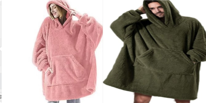 Hendrano™ Oversized Blanket Hoodie in Thick Double-Sided Fleece