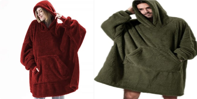 Hendrano™ Oversized Blanket Hoodie in Thick Double-Sided Fleece
