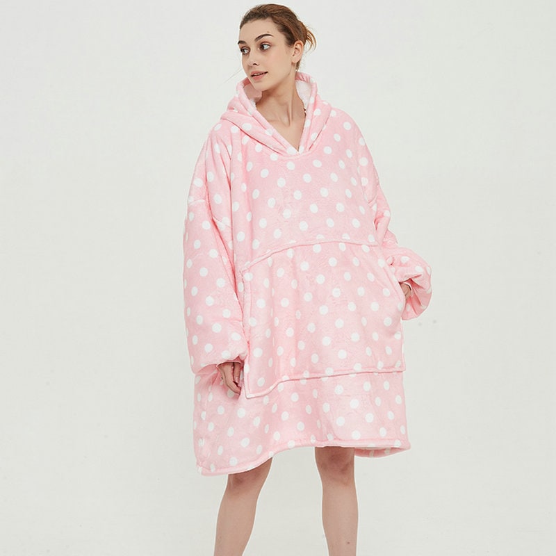 Hendrano™ Sherpa-Lined Blanket Hoodie in Fun Prints with Knee-Length Fit