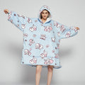 Hendrano™ Sherpa-Lined Blanket Hoodie in Fun Prints with Knee-Length Fit