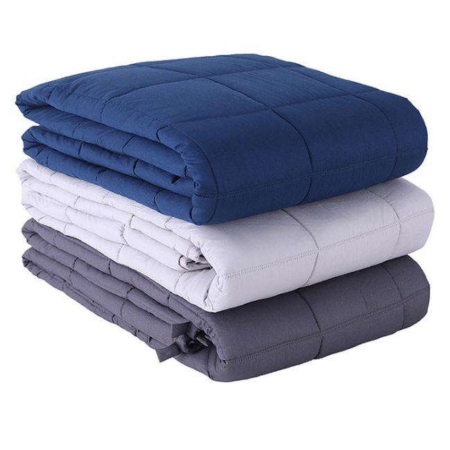 Quilted Cotton Weighted Blanket for Calm, Restful Sleep