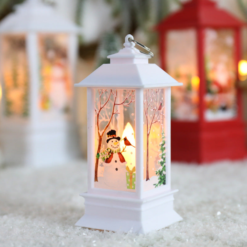 Swirling Glitter Christmas Lantern with Color-Changing LED