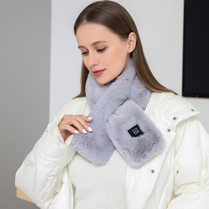 Hendrano™ Faux Fur Heated Scarf with 3 Heat Settings and LED Light