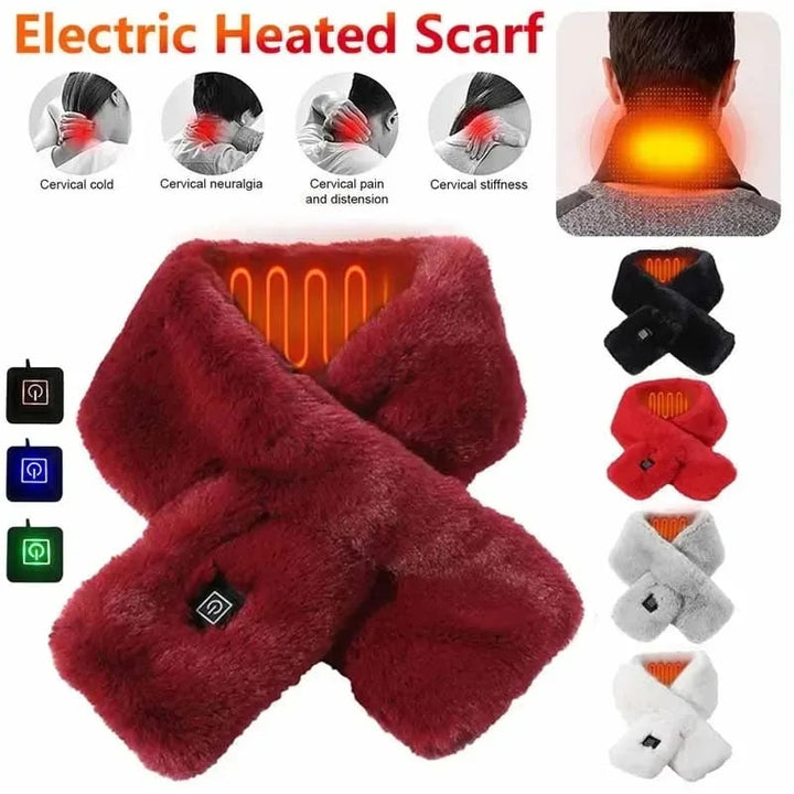 Hendrano™ Faux Fur Heated Scarf with 3 Heat Settings and LED Light