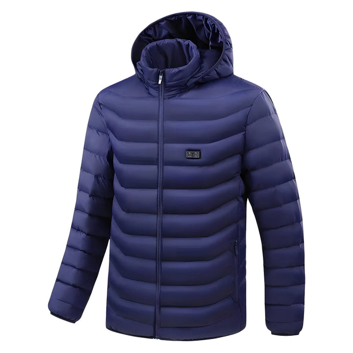 Unisex Heated Jacket with 9 Heat Zones &amp; Detachable Hood – Hendrano™