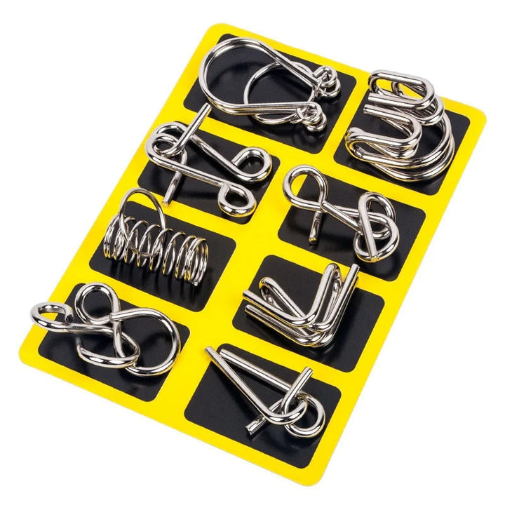 8-Piece Metal Puzzle Ring Set – Brain Teasers for Kids and Adults