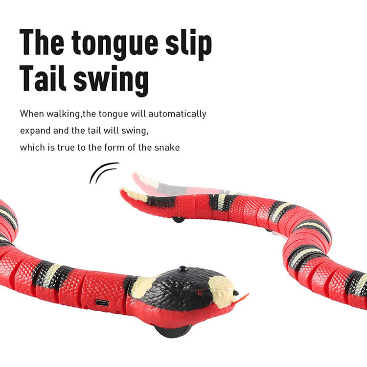 Interactive Robotic Snake Cat Toy with Obstacle Sensors